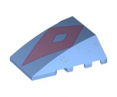 Wedge 4 x 4 No Studs with Metallic Blue Spots and Pink Diamond Pattern (Bruni)