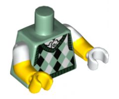 Torso Argyle Sweater Vest Pattern / Yellow Arms with White Short Sleeves Pattern / White Hand Left / Yellow Hand Right