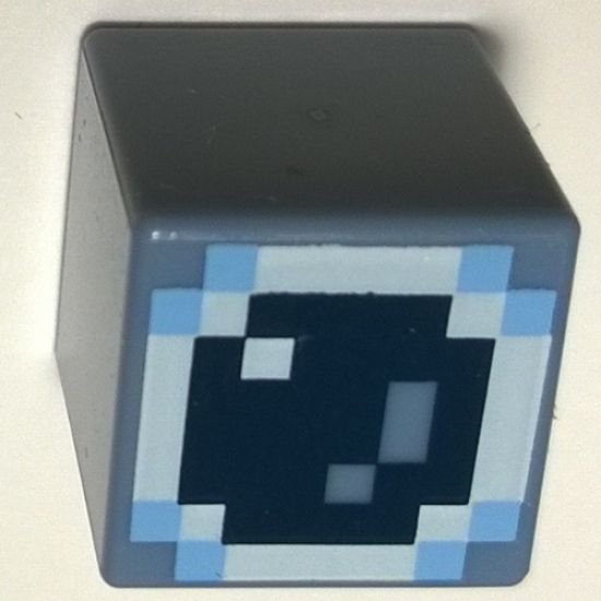 Minifigure, Head, Modified Cube with Minecraft Skin 4 Pattern