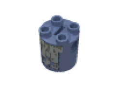 Brick, Round 2 x 2 x 2 Robot Body with Gray Squares and Black Lines Pattern