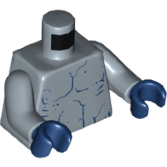 Torso Alien with Muscles Outline and Cracks Pattern / Sand Blue Arms / Dark Blue Hands