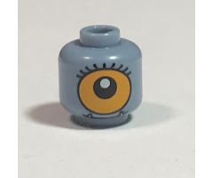 Minifigure, Head Dual Sided Alien with Lower Fangs, Eyelashes, Single Orange Eye Open / Eye Half Closed with Blue Eye Shadow Pattern - Hollow Stud