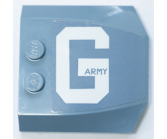 Wedge 4 x 4 x 2/3 Triple Curved with Sand Blue 'ARMY' in White Letter G Pattern Model Right Side (Sticker) - Set 70656