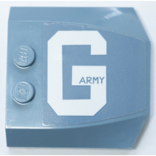 Wedge 4 x 4 x 2/3 Triple Curved with Sand Blue 'ARMY' in White Letter G Pattern Model Right Side (Sticker) - Set 70656