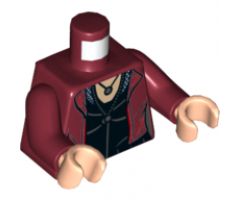 Torso Female Jacket over Black Top with Necklace Pattern (Scarlet Witch) / Dark Red Arms / Light Nougat Hands