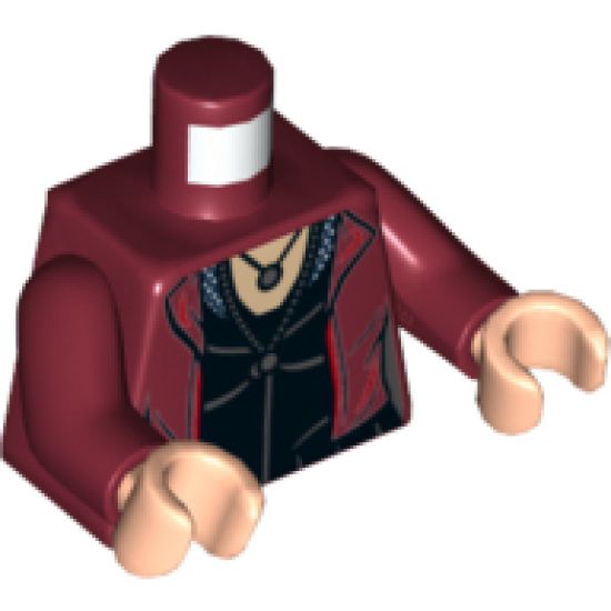 Torso Female Jacket over Black Top with Necklace Pattern (Scarlet Witch) / Dark Red Arms / Light Nougat Hands