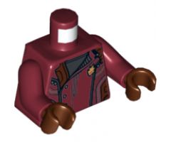 Torso Jacket with Silver Side Buttons and Gold Badge Pattern / Dark Red Arms / Reddish Brown Hands