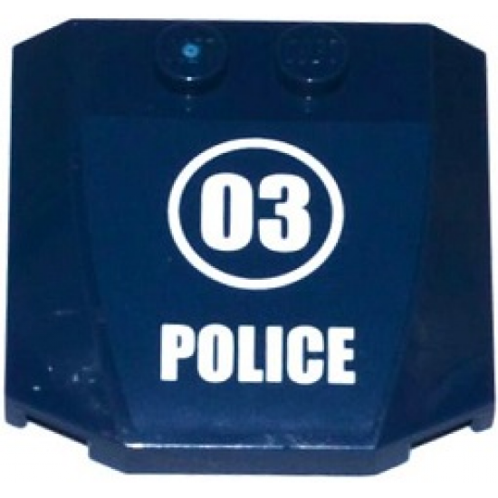 Wedge 4 x 4 x 2/3 Triple Curved with '03' in White Circle and 'POLICE' Pattern (Sticker) - Set 60069