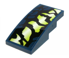 Slope, Curved 4 x 2 with Yellowish Green and Black Scales Pattern Model Left Side (Sticker) - Set 70736