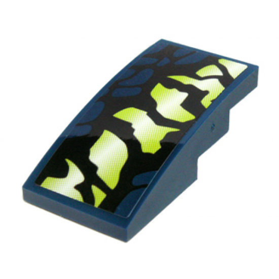 Slope, Curved 4 x 2 with Yellowish Green and Black Scales Pattern Model Left Side (Sticker) - Set 70736