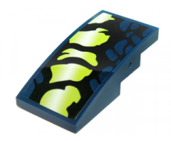 Slope, Curved 4 x 2 with Yellowish Green and Black Scales Pattern Model Right Side (Sticker) - Set 70736