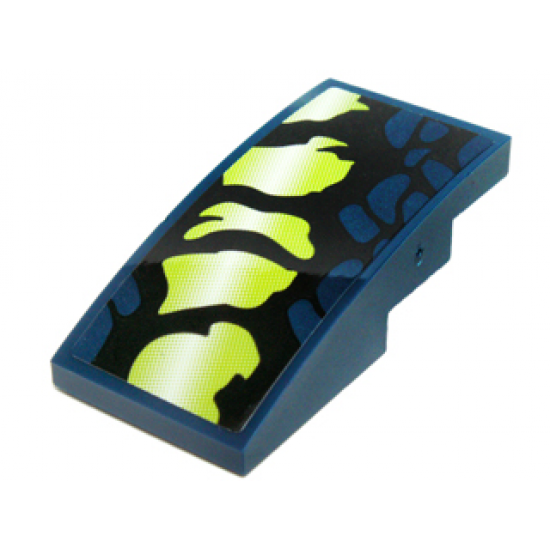 Slope, Curved 4 x 2 with Yellowish Green and Black Scales Pattern Model Right Side (Sticker) - Set 70736