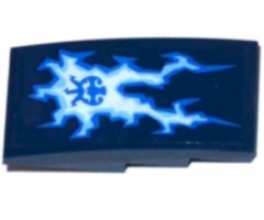 Slope, Curved 4 x 2 with Lightning and Ninjago Power Emblem Pattern (Sticker) - Set 70602