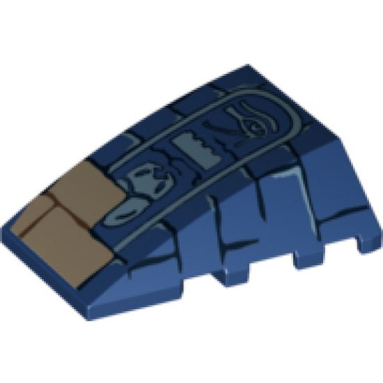 Wedge 4 x 4 No Studs with Bricks and Hieroglyphs Pattern (Scarab Abdomen)