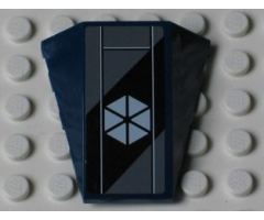 Wedge 4 x 4 No Studs with Six White Triangles on Dark Bluish Gray and Black Background Pattern (Sticker) - Set 7751