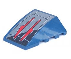 Wedge 4 x 4 No Studs with Two Red Arrows on Dark Bluish Gray and Black Background Pattern (Sticker) - Set 7751