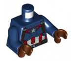 Torso Armor with Silver Star on Chest and Red, White and Reddish Brown Harness Pattern / Dark Blue Arms / Reddish Brown Hands