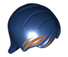 Minifigure, Hair Female Mid-Length with Side Part and Orange Hair Highlights Pattern (SW Sabine Wren)