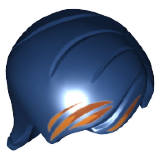 Minifigure, Hair Female Mid-Length with Side Part and Orange Hair Highlights Pattern (SW Sabine Wren)