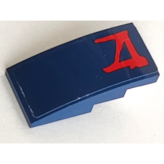 Slope, Curved 4 x 2 with Red Stylized 'A' Pattern (Sticker) - Set 75087