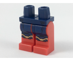 Hips and Red Legs with Dark Blue Armor, Gold Knee Trim Pattern