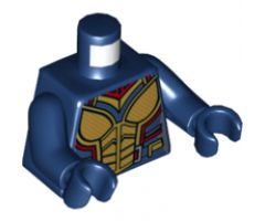 Torso Female Outline with Gold Body Armor with Dark Red Trim Pattern (Wasp) / Dark Blue Arms / Dark Blue Hands
