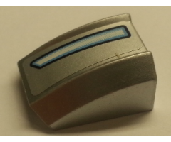 Slope, Curved 2 x 2 Lip with Headlight Medium Blue and White Pattern Model Right Side (Sticker) - Set 8140
