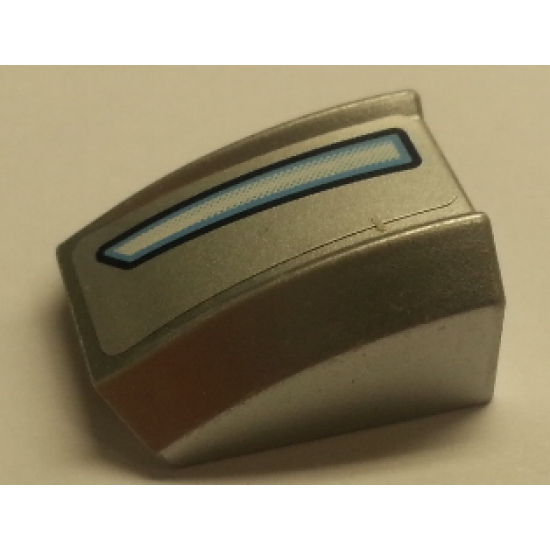 Slope, Curved 2 x 2 Lip with Headlight Medium Blue and White Pattern Model Right Side (Sticker) - Set 8140