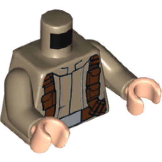 Torso SW Mandarin Collar, Reddish Brown Utility Belts Pattern (SW Resistance Soldier) / Dark Tan Arms / Light Nougat Hands