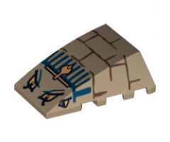 Wedge 4 x 4 No Studs with Bricks, Blue Lines, 4 Eyes and Cobra Pattern (Scorpion Head)