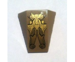 Wedge 4 x 4 No Studs with Gold Emblem Pattern (Sticker) - Set 6869