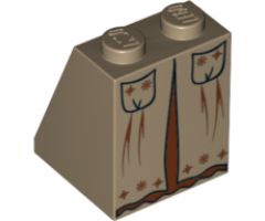Slope 65 2 x 2 x 2 with Bottom Tube with Minifigure Dress/Skirt/Robe, HP Professor Sprout with Pockets Pattern