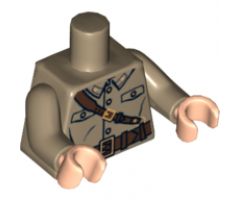 Torso Uniform with Four Buttons, Belt and Shoulder Strap Pattern / Dark Tan Arms / Light Nougat Hands