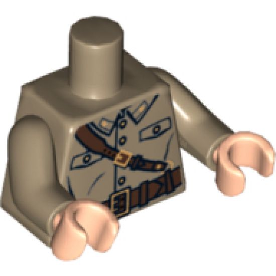 Torso Uniform with Four Buttons, Belt and Shoulder Strap Pattern / Dark Tan Arms / Light Nougat Hands