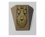 Wedge 4 x 4 No Studs with Gold Emblem Pattern (Sticker) - Set 6865