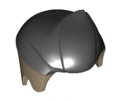 Minifigure, Hair Short with Lock Sticking Up and Black Top Pattern