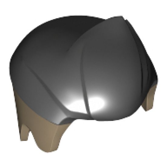 Minifigure, Hair Short with Lock Sticking Up and Black Top Pattern