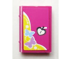 Minifigure, Utensil Book 2 x 3 with Butterflies and Heart Lock Pattern (Sticker) - Set 3315