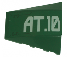 Wedge 4 x 4 No Studs with White 'AT.10' Pattern (Sticker) - Set 8100