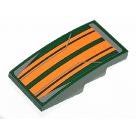 Slope, Curved 4 x 2 with Orange Stripes Pattern (Sticker) - Set 75090