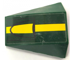 Wedge 4 x 4 No Studs with Yellow Stripe and Black Lines Pattern (Sticker) - Set 75150