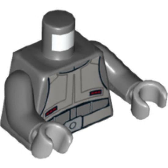 Torso SW Imperial Combat Driver with Light Bluish Gray Vest Belt Pattern / Dark Bluish Gray Arms / Light Bluish Gray Hands