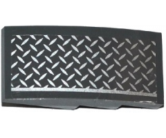Slope, Curved 4 x 2 with Tread Plate and Silver Line Pattern Model Right Side (Sticker) - Set 75919