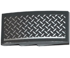 Slope, Curved 4 x 2 with Tread Plate and Silver Line Pattern Model Left Side (Sticker) - Set 75919