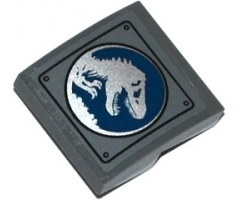 Slope, Curved 2 x 2 with Jurassic World Logo and 4 Rivets Pattern (Sticker) - Set 75918