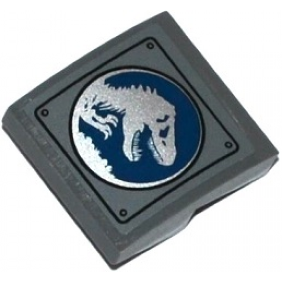 Slope, Curved 2 x 2 with Jurassic World Logo and 4 Rivets Pattern (Sticker) - Set 75918