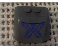 Wedge 4 x 4 x 2/3 Triple Curved with Black Line and Blue Markings Pattern (Sticker) - Set 7962