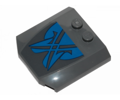 Wedge 4 x 4 x 2/3 Triple Curved with Blue Markings with Black Outline Pattern (Sticker) - Set 75258