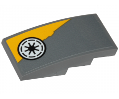 Slope, Curved 4 x 2 with Yellow Triangular Shape and SW Republic Pattern Model Left Side (Sticker) - Set 75214