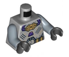 Torso Ultra Agents Villain with Armor Plates and Breathing Apparatus with Dark Purple Hoses Pattern (Sharx) / Sand Blue Arms / Black Hands